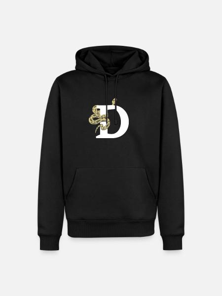 Lettre d serpent - Sweat à capuche Premium bio Homme - noir