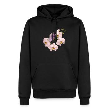Bunter Schmetterling - Männer Premium Bio Hoodie - Schwarz - Vorne - Nico (187cm)