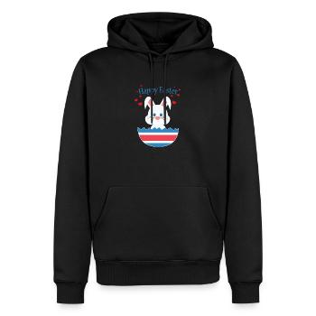 Liebe Osterhase - Männer Premium Bio Hoodie - Schwarz - Vorne - Nico (187cm)