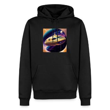 Design Seulement 2 0 5 0 S Rétro Future Art Déco - Sweat à capuche Premium bio Homme - noir - Devant - Nico (187cm)