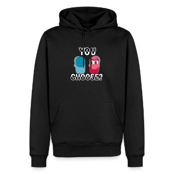 DU WÄHLST - Männer Premium Bio Hoodie - Schwarz - Vorne - Nico (187cm)