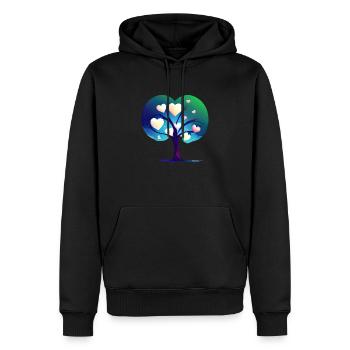 Saint-Valentin Mariage Amour Fiançailles Fête des mères - Sweat à capuche Premium bio Homme - noir - Devant - Nico (187cm)