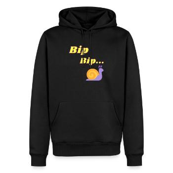 Impression Bip Bip - Des designs amusants - Sweat à capuche Premium bio Homme - noir - Devant - Nico (187cm)