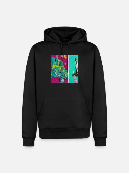 Space Shuttle Van Gogh - Men’s Premium Organic Hoodie - black