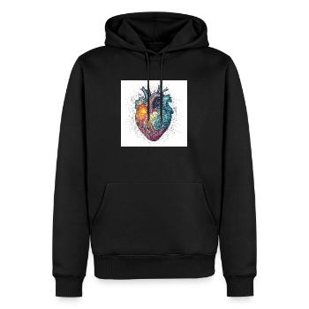 Cœur créatif pour la journée de valetnine - Sweat à capuche Premium bio Homme - noir - Devant - Nico (187cm)