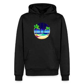 Sommerurlaub Palmen Sonne Palme Insel Strand - Männer Premium Bio Hoodie - Schwarz - Vorne - Nico (187cm)