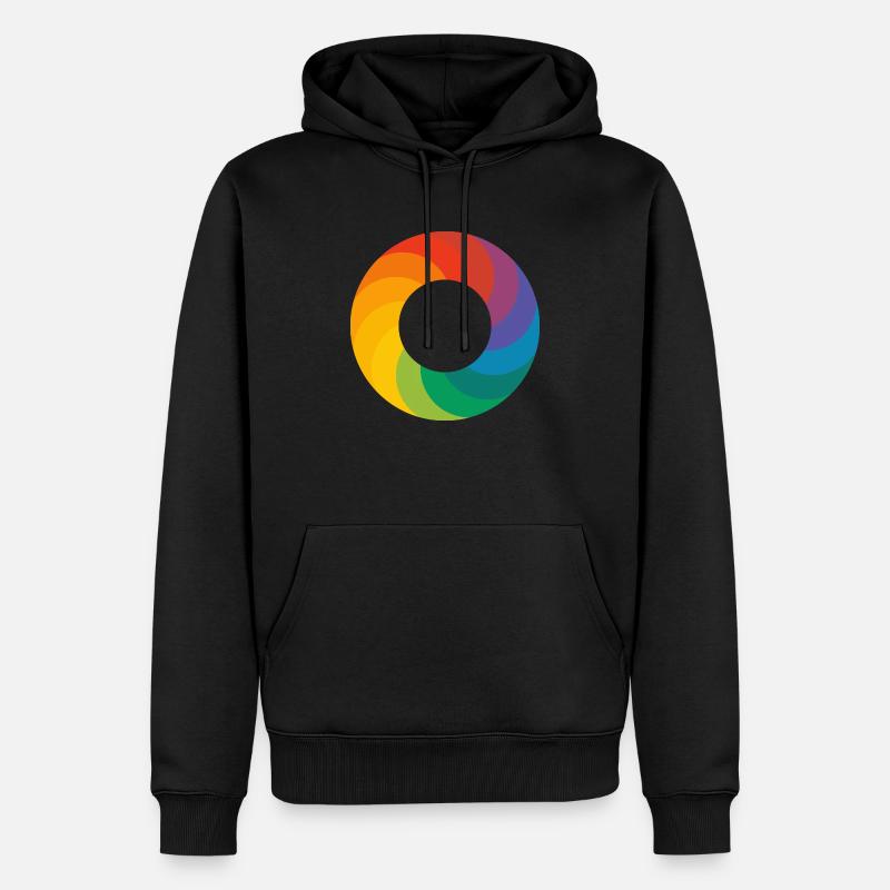 Regenbogen Ring - Logo - Männer Premium Bio Hoodie - Schwarz
