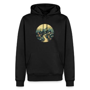 Radtour auf einen Berg mit Ziegen - Männer Premium Bio Hoodie - Schwarz - Vorne - Nico (187cm)