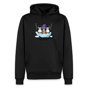 T-shirt pingouin sabre laser lunette mignon kawaii - Sweat à capuche Premium bio Homme - noir - Devant - Nico (187cm)
