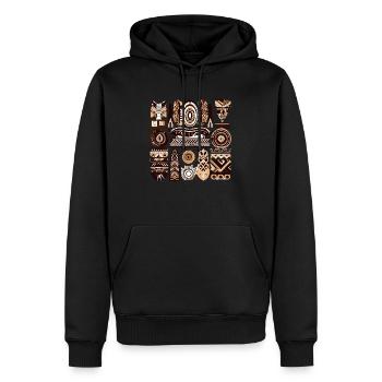 Afrikanische Folklore - Männer Premium Bio Hoodie - Schwarz - Vorne - Nico (187cm)