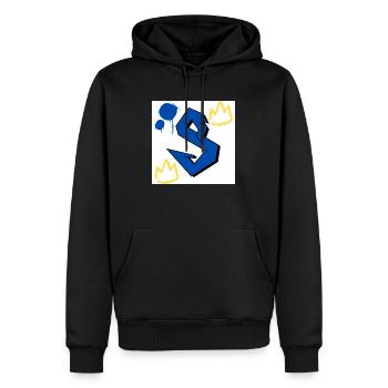 Logo s - Sweat à capuche Premium bio Homme - noir - Devant - Nico (187cm)