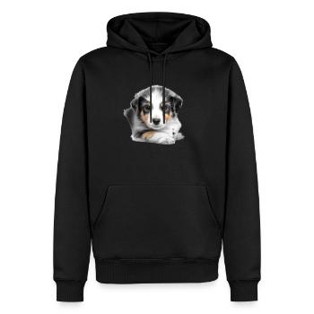 Chien chiot Berger australien propriétaire de chien - Sweat à capuche Premium bio Homme - noir - Devant - Nico (187cm)