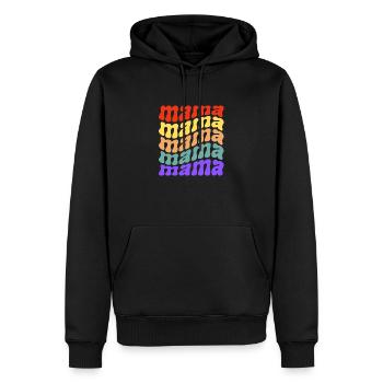 Retro Mama Wellen Slogan Multicolor - Männer Premium Bio Hoodie - Schwarz - Vorne - Nico (187cm)