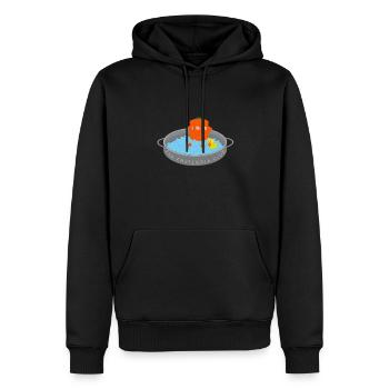 KEULE - Männer Premium Bio Hoodie - Schwarz - Vorne - Nico (187cm)