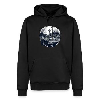 Wunder des Ozeans - Männer Premium Bio Hoodie - Schwarz - Vorne - Nico (187cm)