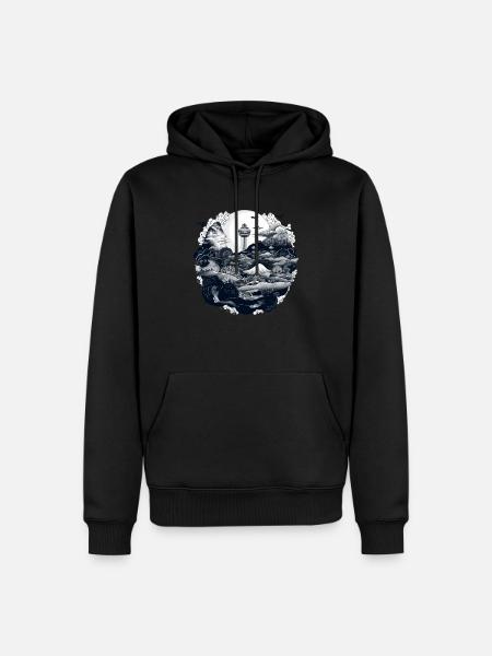 Wunder des Ozeans - Männer Premium Bio Hoodie - Schwarz