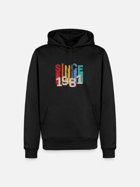Since 1981 retro - Men’s Premium Organic Hoodie - black