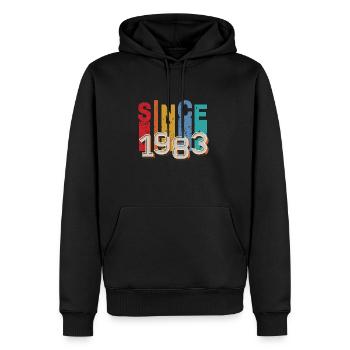 Seit 1983 retro - Männer Premium Bio Hoodie - Schwarz - Vorne - Nico (187cm)