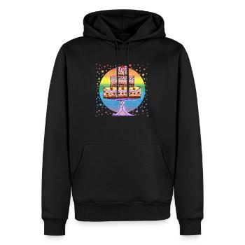 Kuchen - Männer Premium Bio Hoodie - Schwarz - Vorne - Nico (187cm)