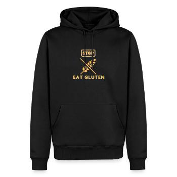 Ich kann kein Gluten essen, es tat mir weh - Männer Premium Bio Hoodie - Schwarz - Vorne - Nico (187cm)