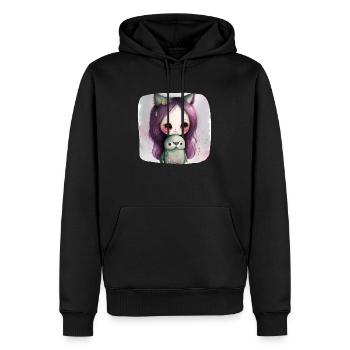 Katze Katzenmädchen - Phantasie - Männer Premium Bio Hoodie - Schwarz - Vorne - Nico (187cm)