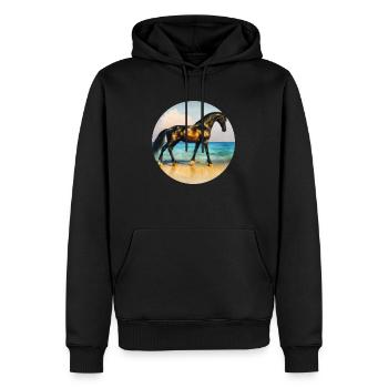 Etalon noir doré - Sweat à capuche Premium bio Homme - noir - Devant - Nico (187cm)