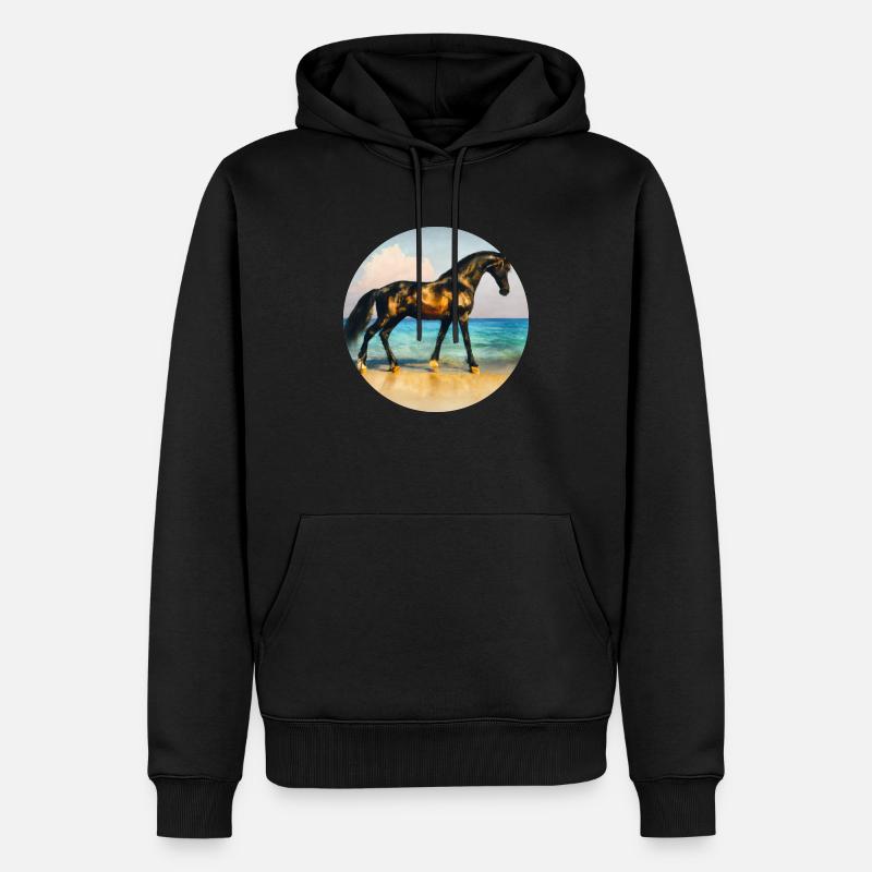 Etalon noir doré - Sweat à capuche Premium bio Homme - noir