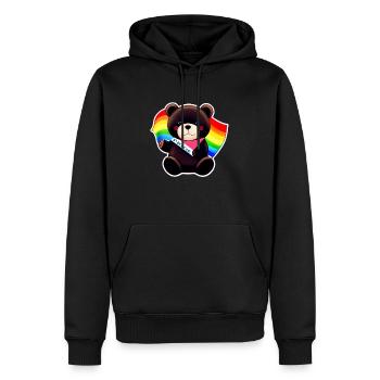 PRIDE MONTH RAINBOW BEAR - Men’s Premium Organic Hoodie - black - Front - Nico (187cm)