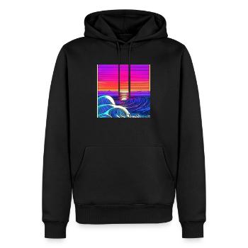 The Waves - Männer Premium Bio Hoodie - Schwarz - Vorne - Nico (187cm)