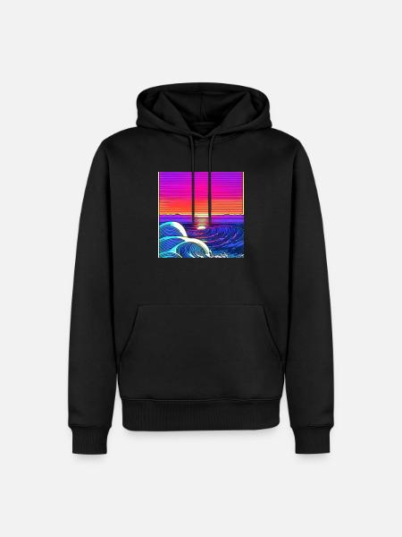 The Waves - Männer Premium Bio Hoodie - Schwarz