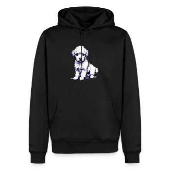 Hundewelpe Pudel Hundeliebe Pudelwelpe Hundehalter - Männer Premium Bio Hoodie - Schwarz - Vorne - Nico (187cm)