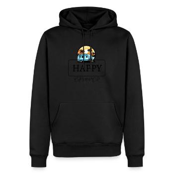 Happy Camper Camping Graphic Tees - Sweat à capuche Premium bio Homme - noir - Devant - Nico (187cm)