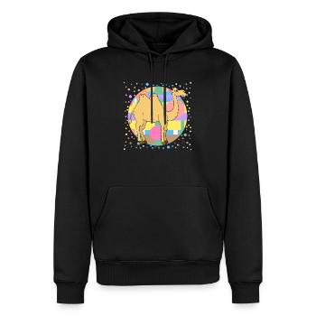 Chameau - Sweat à capuche Premium bio Homme - noir - Devant - Nico (187cm)