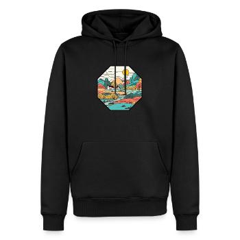 Landschaft auf dem Land - Männer Premium Bio Hoodie - Schwarz - Vorne - Nico (187cm)