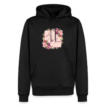 La mariée floral - Sweat à capuche Premium bio Homme - noir - Devant - Nico (187cm)
