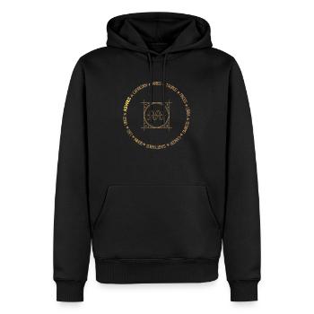 Cercle du zodiaque Verseau - Sweat à capuche Premium bio Homme - noir - Devant - Nico (187cm)
