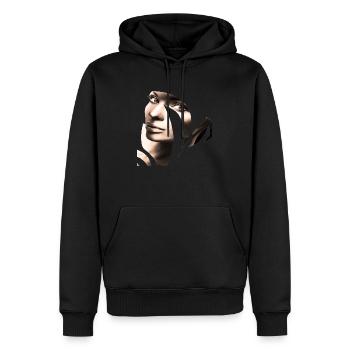 Retro-Mode Vintage coole 80er Jahre Frau Mädchen Pop Art - Männer Premium Bio Hoodie - Schwarz - Vorne - Nico (187cm)