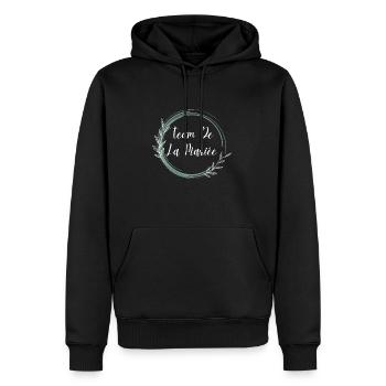 Team de la mariée floral - Sweat à capuche Premium bio Homme - noir - Devant - Nico (187cm)