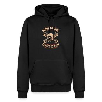 Born To Ride Skull Motorcycle Design - Sweat à capuche Premium bio Homme - noir - Devant - Nico (187cm)