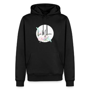 La mariée floral - Sweat à capuche Premium bio Homme - noir - Devant - Nico (187cm)