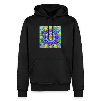 Botanical Mandala Ölgemälde - Männer Premium Bio Hoodie - Schwarz - Vorne - Nico (187cm)