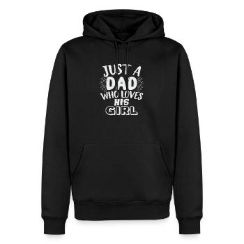 Juste un père qui aime sa fille - Sweat à capuche Premium bio Homme - noir - Devant - Nico (187cm)