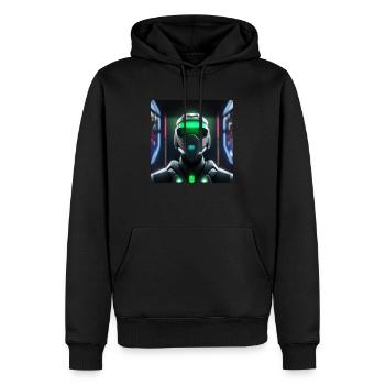 Cyberpunk Space Soldier - Men’s Premium Organic Hoodie - black - Front - Nico (187cm)