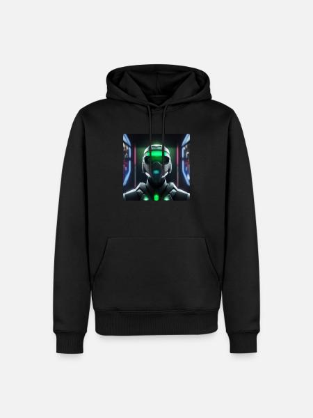 Cyberpunk Space Soldier - Men’s Premium Organic Hoodie - black