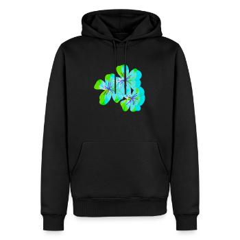 Trippy Flowers - Männer Premium Bio Hoodie - Schwarz - Vorne - Nico (187cm)