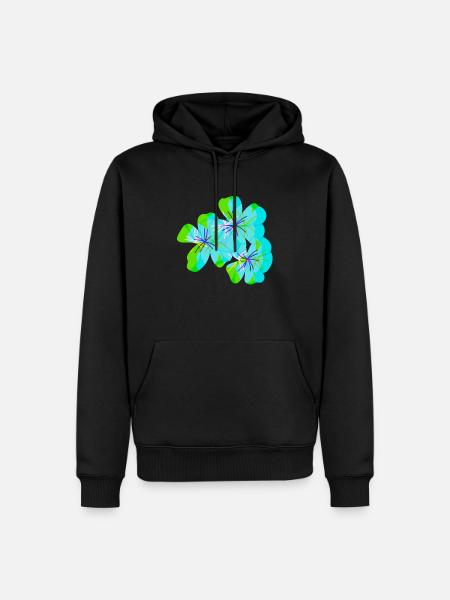 Trippy Flowers - Männer Premium Bio Hoodie - Schwarz