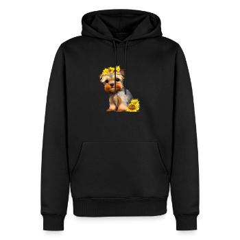 Propriétaire de chien Yorkshire Terrier chiot - Sweat à capuche Premium bio Homme - noir - Devant - Nico (187cm)