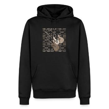 Gitarren - Männer Premium Bio Hoodie - Schwarz - Vorne - Nico (187cm)