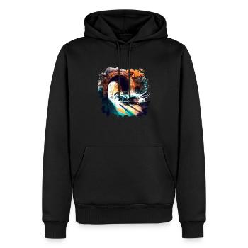 60er Classic Car Geschenk - Männer Premium Bio Hoodie - Schwarz - Vorne - Nico (187cm)