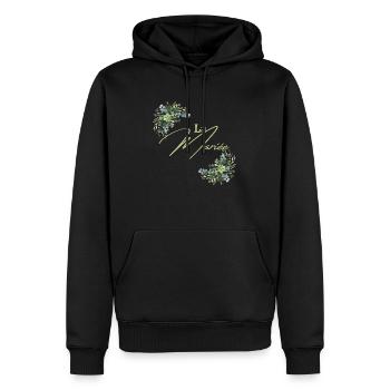 La mariée floral - Sweat à capuche Premium bio Homme - noir - Devant - Nico (187cm)